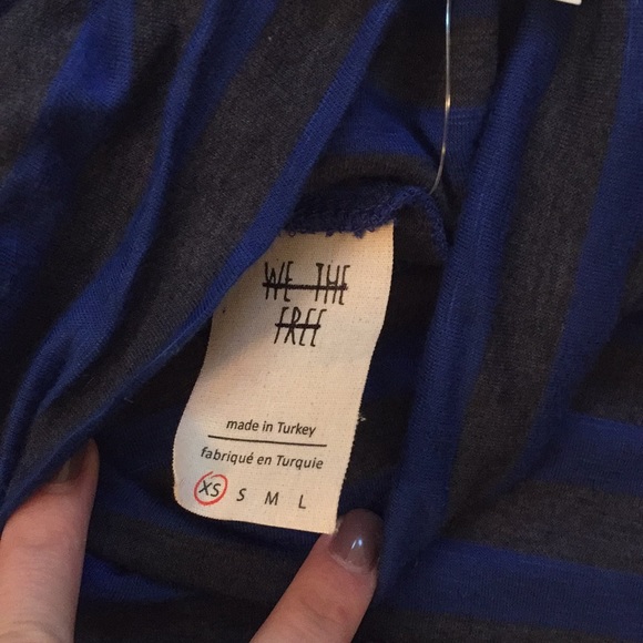 NWT Free People Striped S/S Mock Turtleneck - Picture 3 of 4